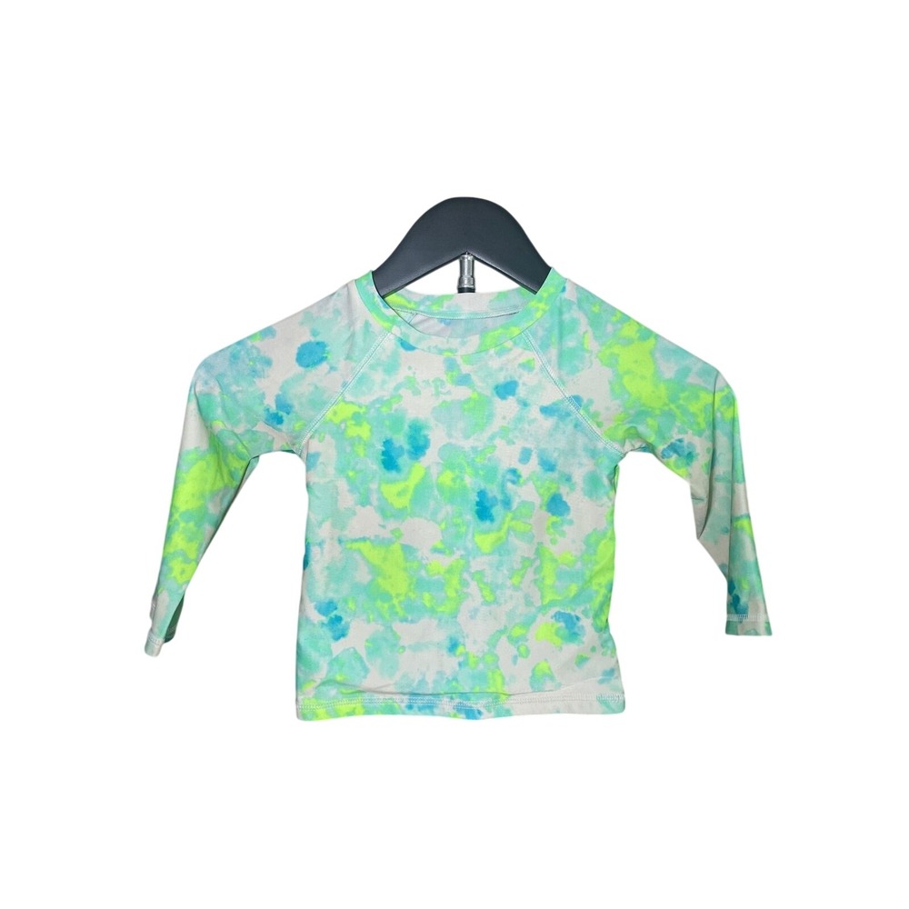 Kids 2T Swimsuit Green Tie Dye Cat & Jack Rash Guard Set Beach Surf Pool Coastal